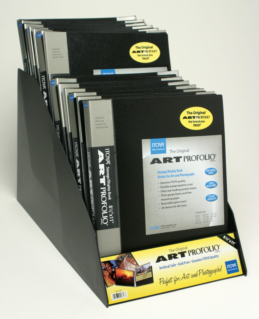 Art Profolio Portfolio 8 10" Storage Display Book 24 Sleeves F BLACK 8X10 